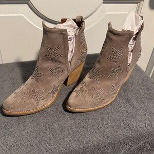 Jeffrey Campbell Taupe Star-Embellished Ankle Boots
